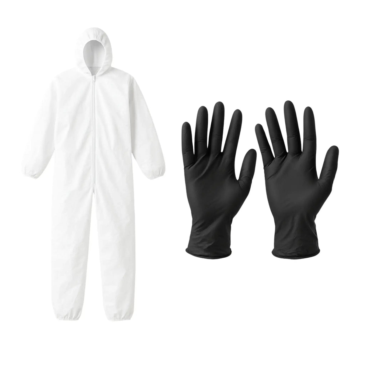 Équipements de protection fournis dans le pack ALSAN FLASHING : combinaison jetable et gants nitrile
