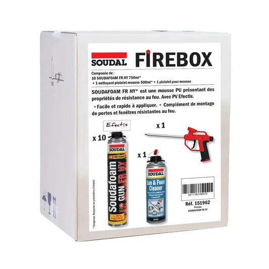 Pack mousse PU coupe-feu pistolable Firebox – SOUDAL