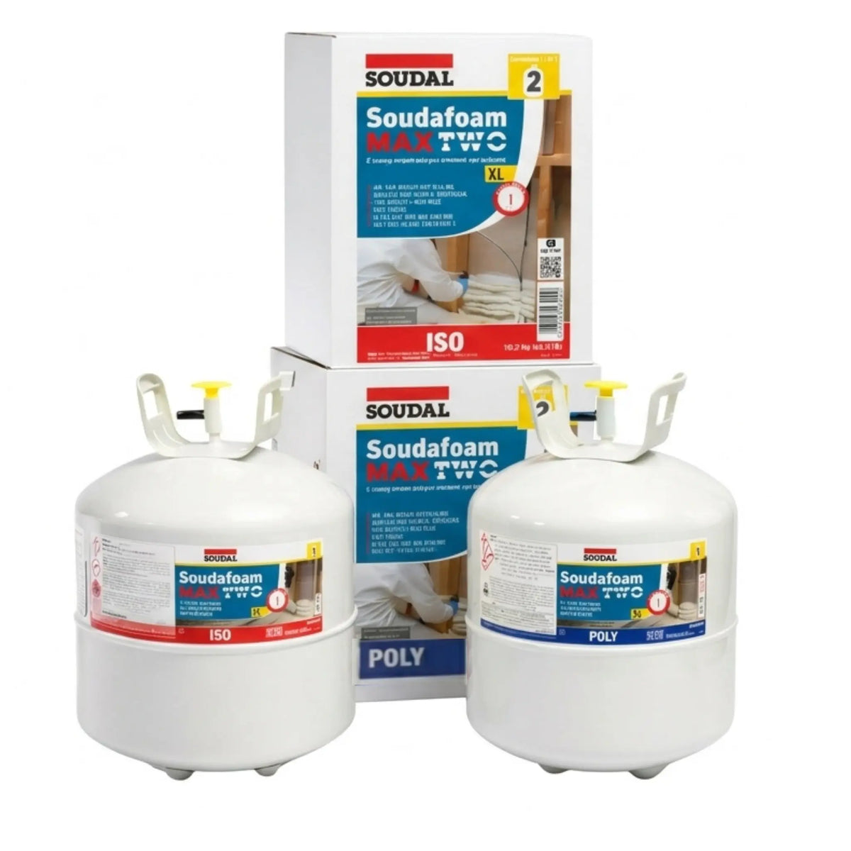Soudal MAXTWO HFO XL 1430 L – Kit bonbonnes seules mousse polyuréthane Soudal