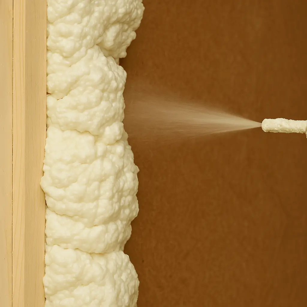 Projection de mousse polyuréthane sur support — exemple d’application en isolation