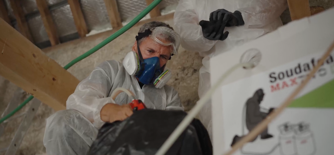 Démonstration en français du système mousse polyuréthane bi-composant Soudal MAXTWO HFO